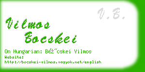 vilmos bocskei business card